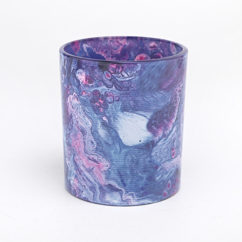 Mewah Penuh Di Sekitar Percetakan Holder Lilin Kaca Seni