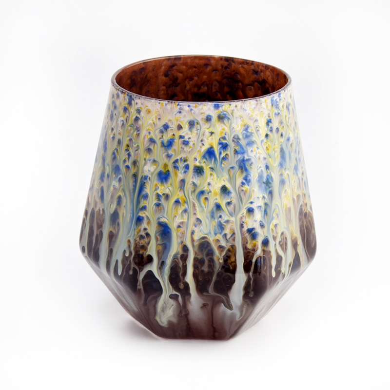 роскошные стеклянные свечи красочные банки