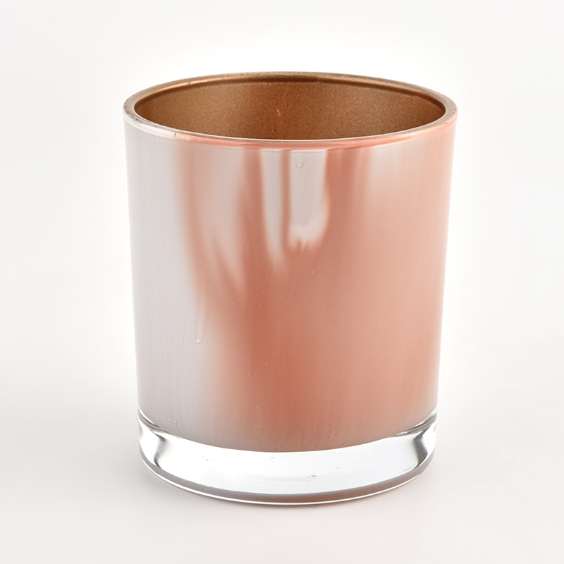 Pocage de bougie en verre intérieur en or de luxe