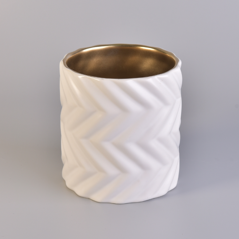 ماتي الأبيض الزجاج ديبوسد حاملي الشموع السيراميك للمنزل العطر