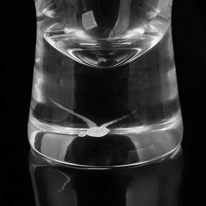 厚底で口吹きのワイングラス