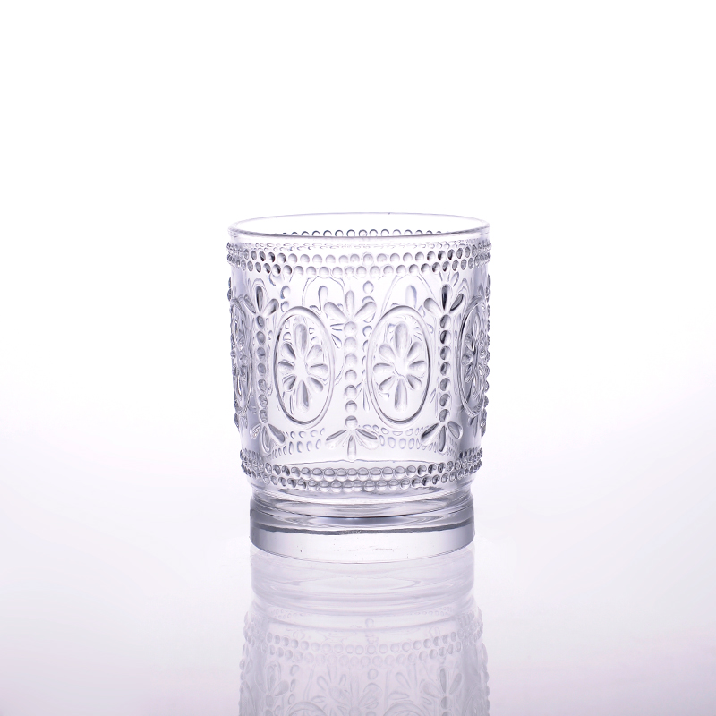 pattern glass candle holder