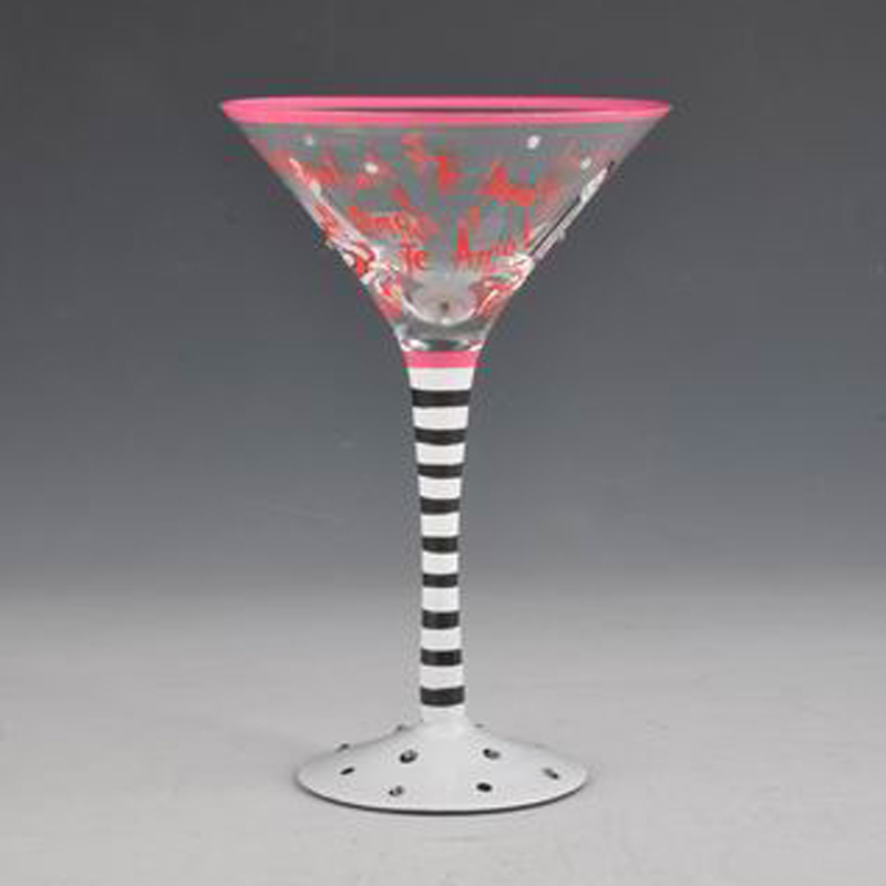 pink brandy glass