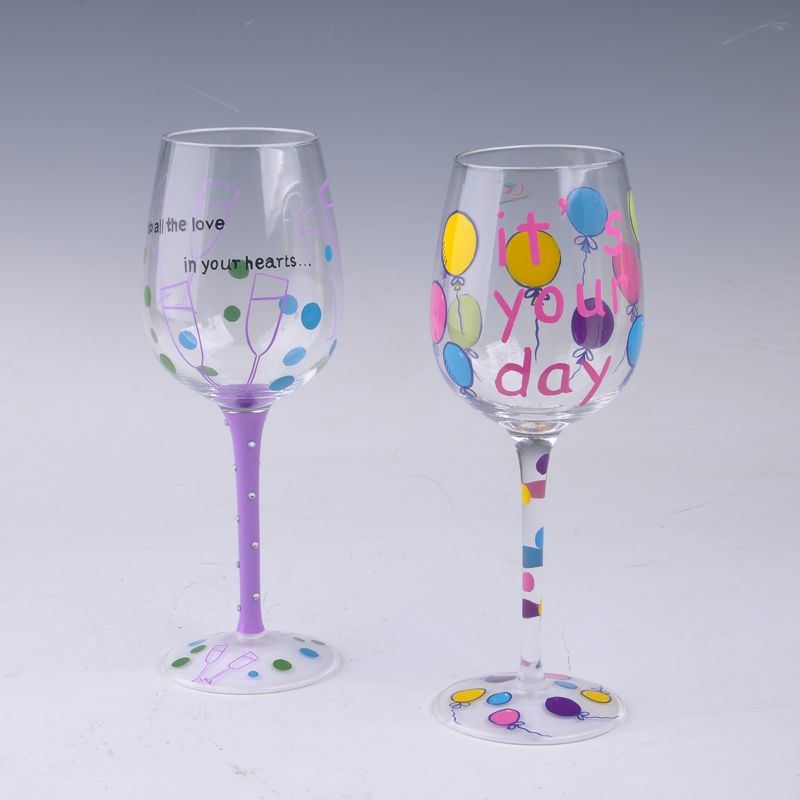 mano viola in vetro margarita verniciato