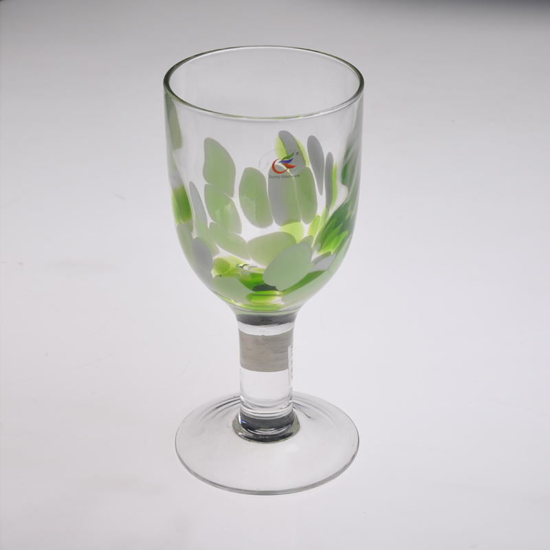 silk screen painted brandy glass
