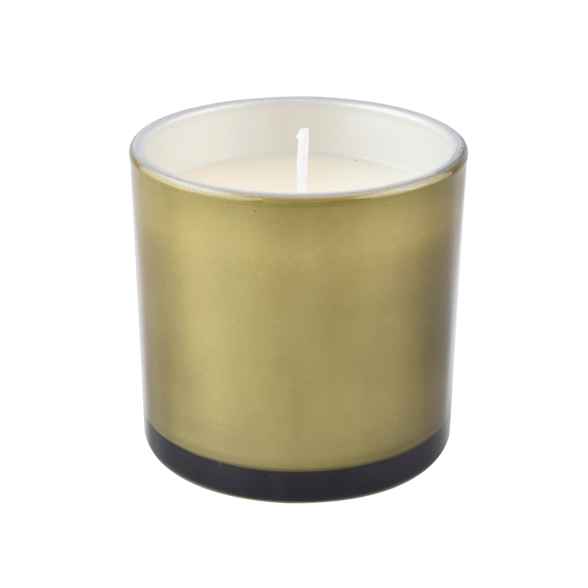 small glass candle holder with spray colors