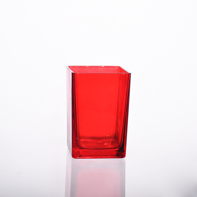 Spray color glass candle holder for wholesale