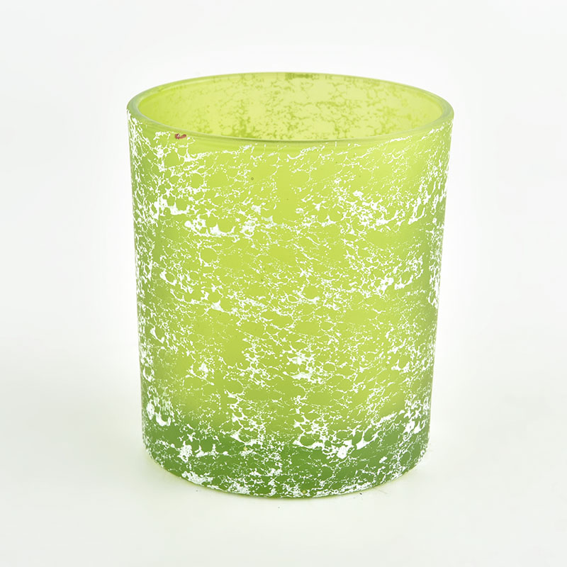 Veste en verre votif Vessel vert vert clair en verre pour faire des bougies Gift de Noël