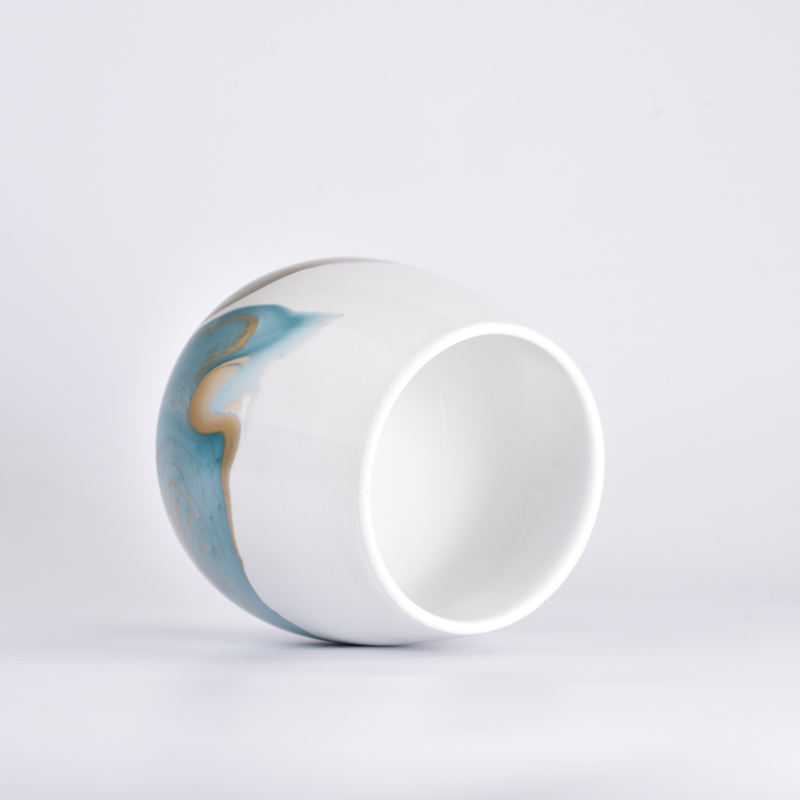 Vela de procela de blanca Gran capacidad Redonda Cerámica Cerámica Frascos