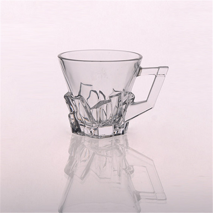 Embossed tazza di vetro all'ingrosso Crystal Clear Glass