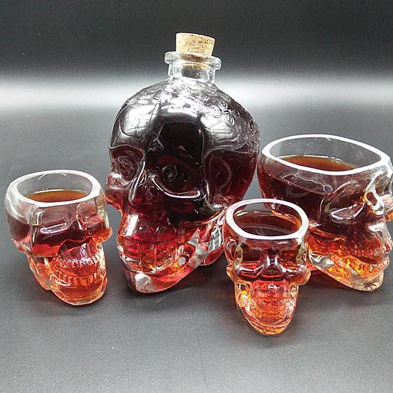 Glass skull cup