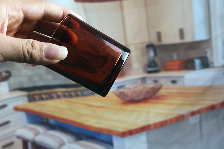 Amber candle holders