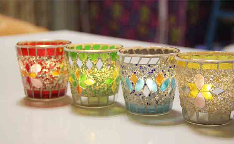 mosaic votive candle holders
