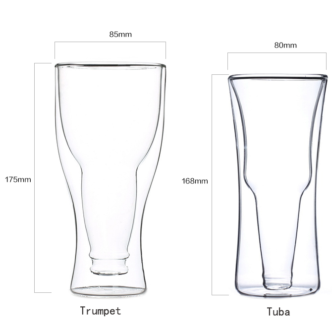 personalised double wall beer glasses