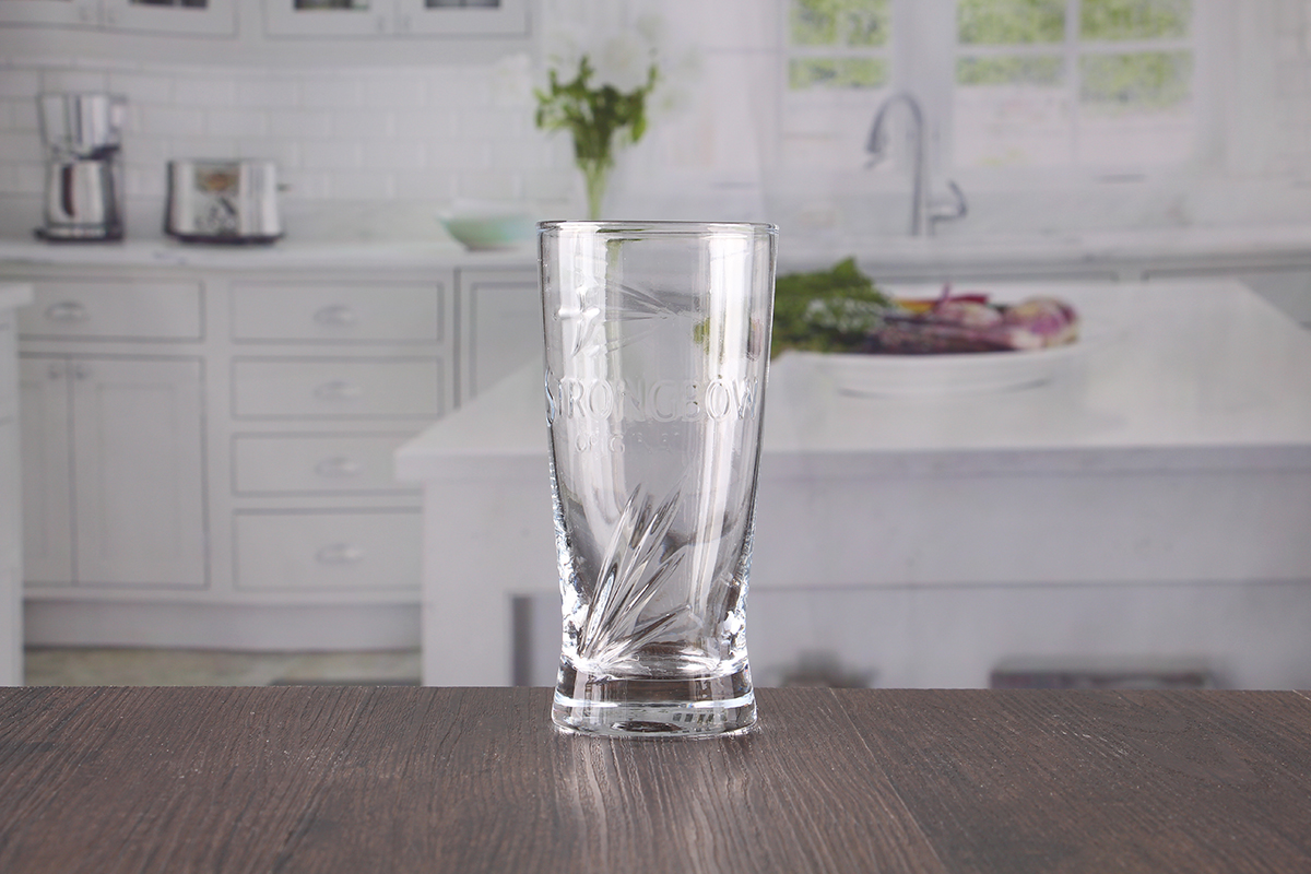 Embossed beer glasses
