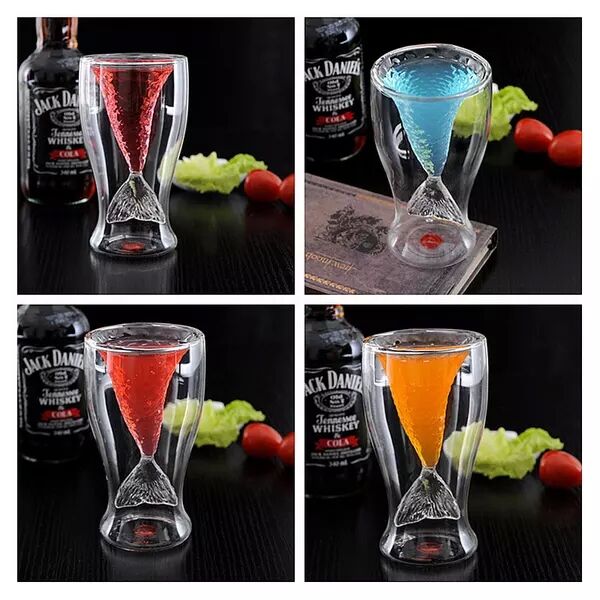 double walled red wine glass