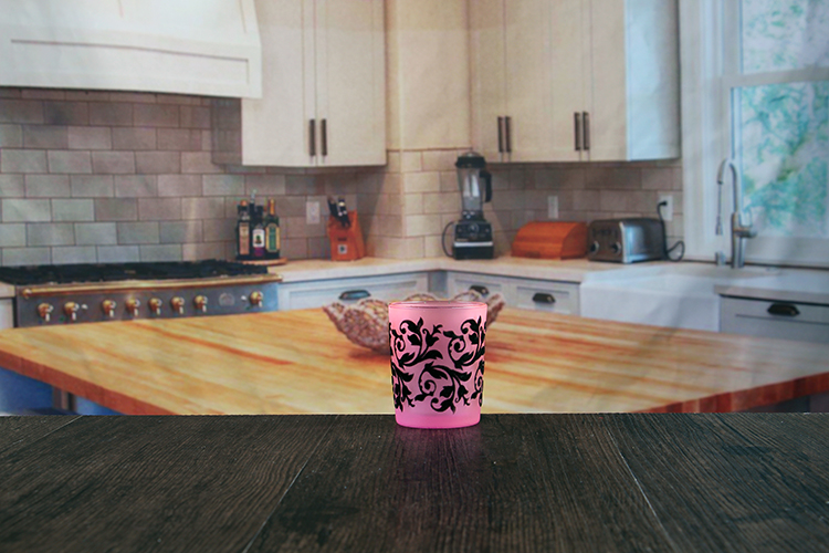 Small glass candle holder