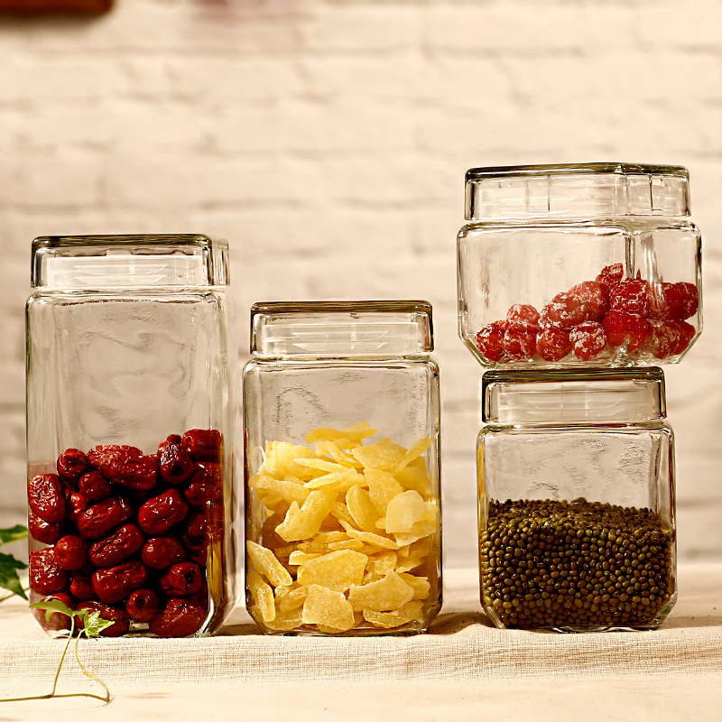clear glass jars