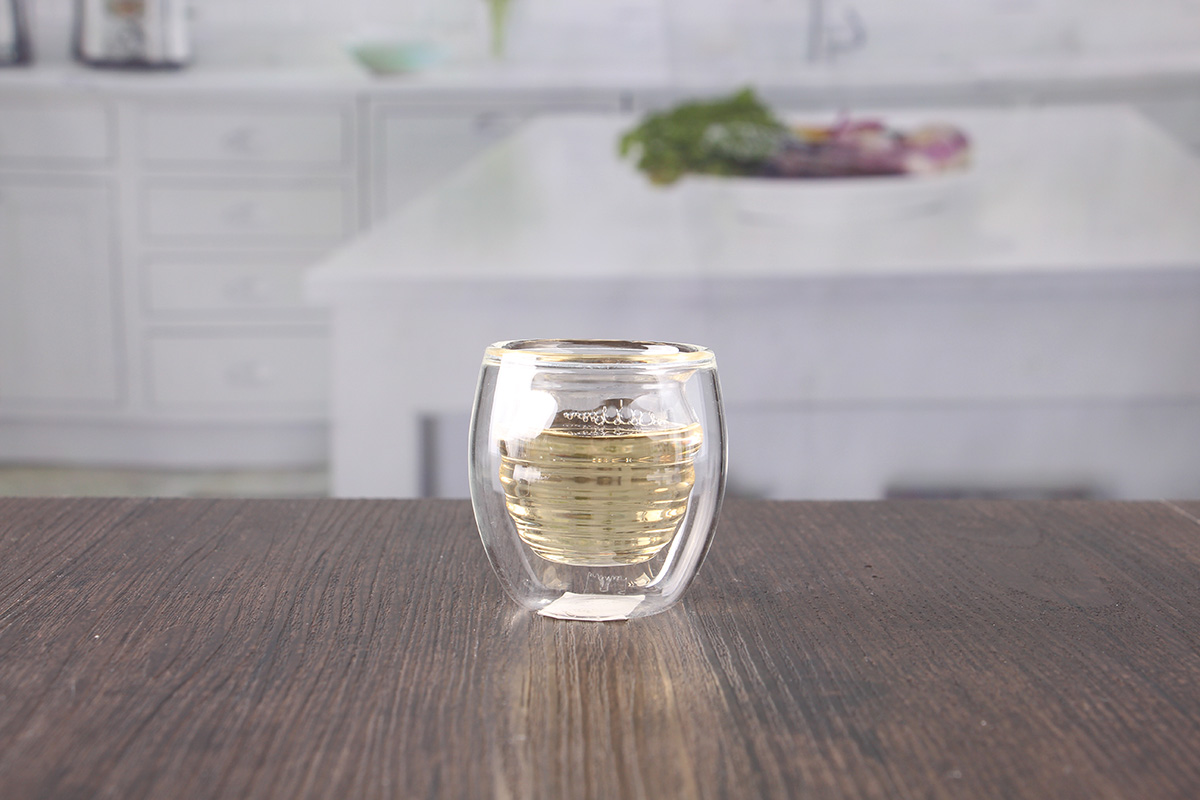 Double glass tea cup
