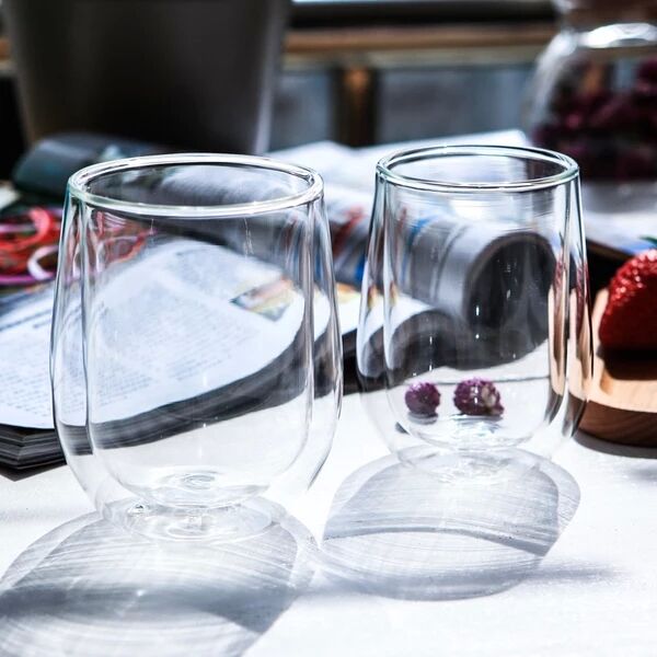 Double wall glass tea cups