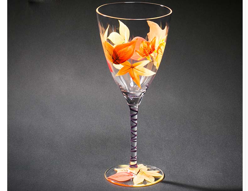 hand painted wine glass