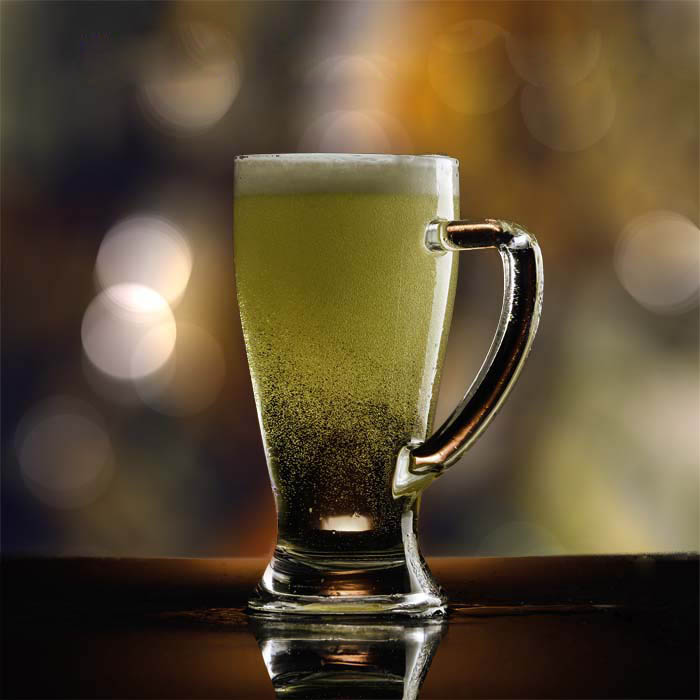glass beer mug with handle