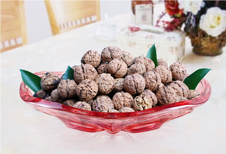 Red Glass Fruit Plate Set