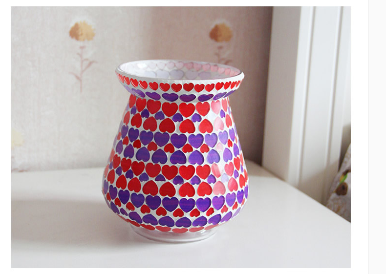 stained glass candle holder