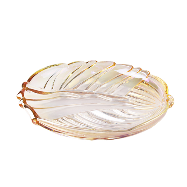 Lotus Leaf Shape Glass Fruit Plate