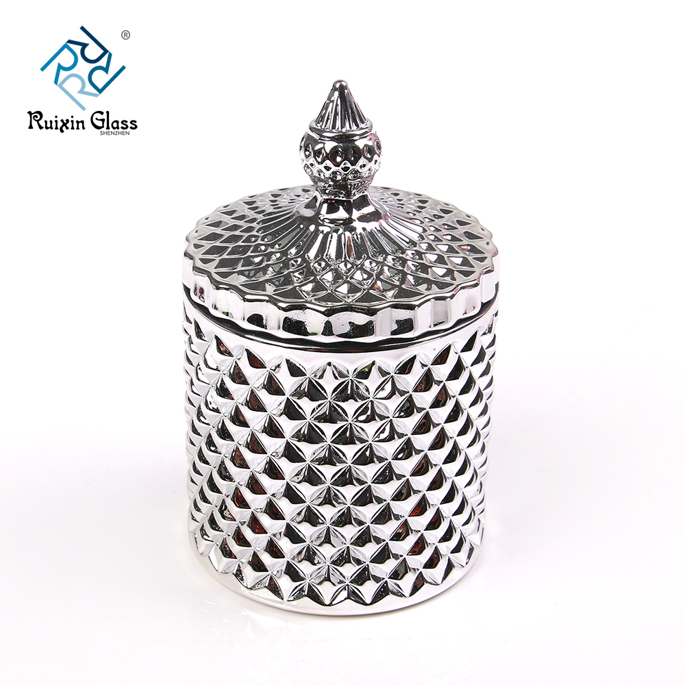 Machine Blown Decating Storage Jar Candle Holder With Lids