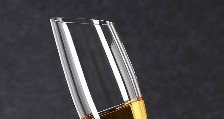 Hand blown crystal champagne flutes