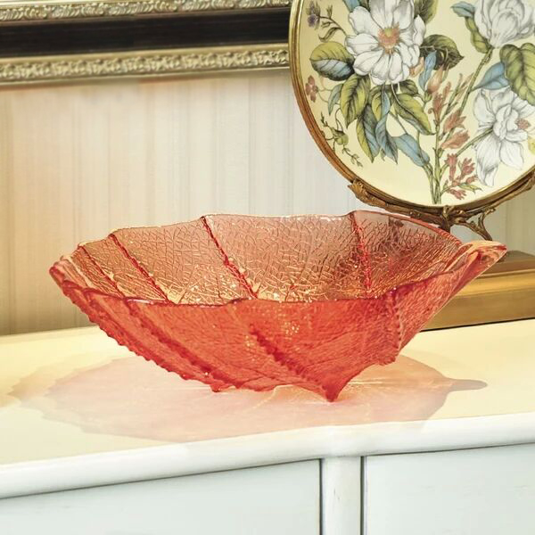 leaf shape glass plate