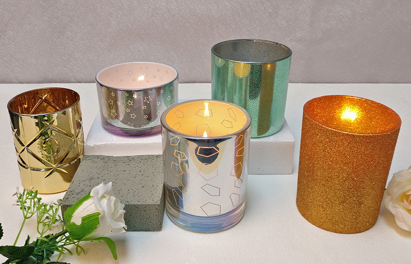 2017 new products glass candle holders