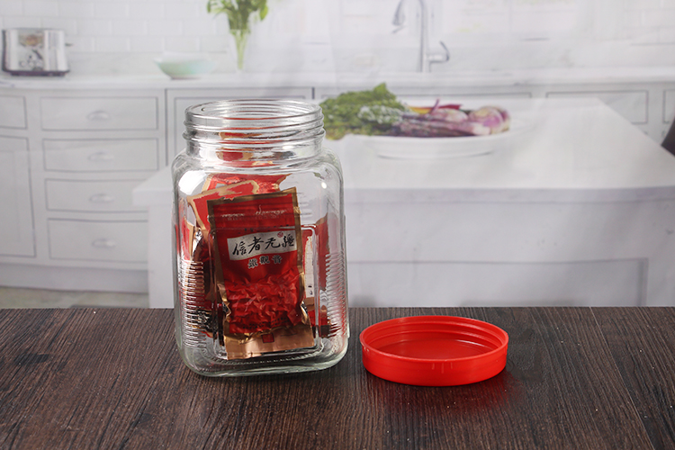 Square glass jars