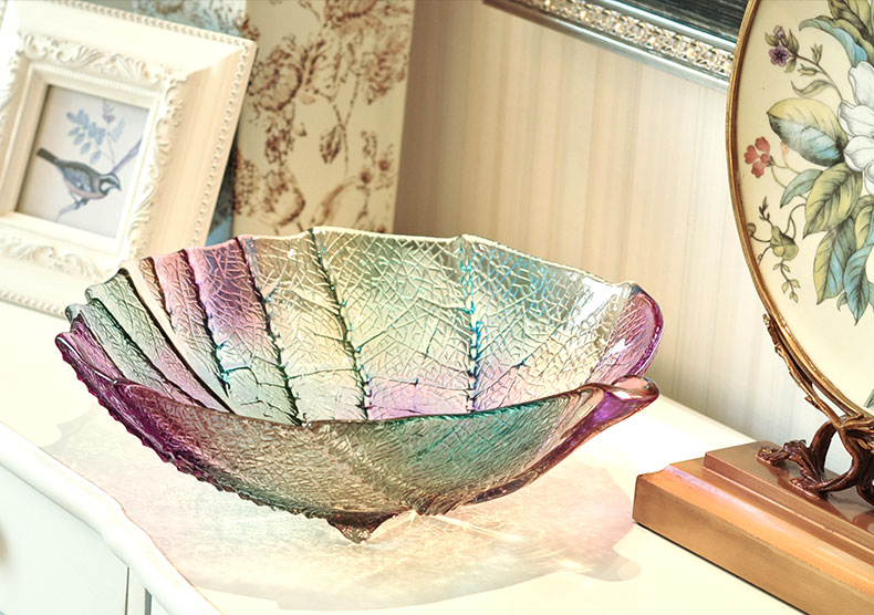 leaf shape glass plate