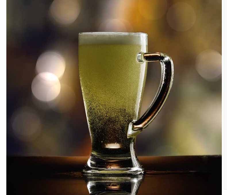 glass beer mug with handles