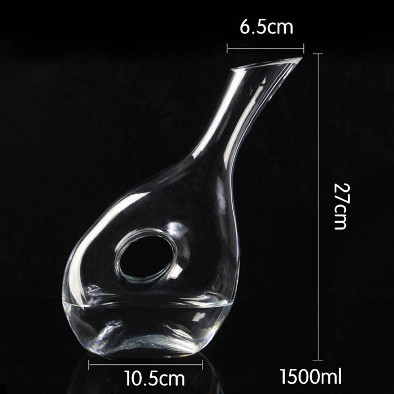 Glass decanter with hole