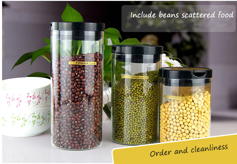 Storage jars glass with lids