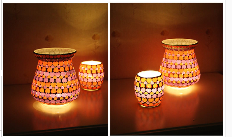 stained glass candle holder