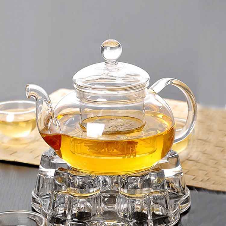 Heat resistant glass teapot