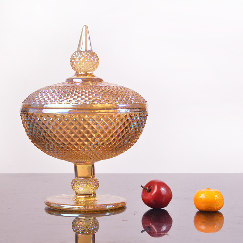silver electroplating glass candy bowl