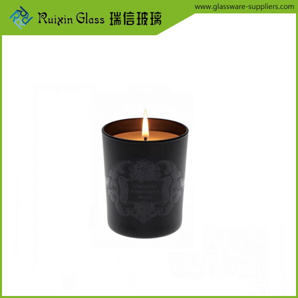 Black Glass Candle Jar