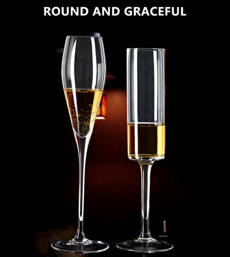 Hand blown crystal champagne flutes