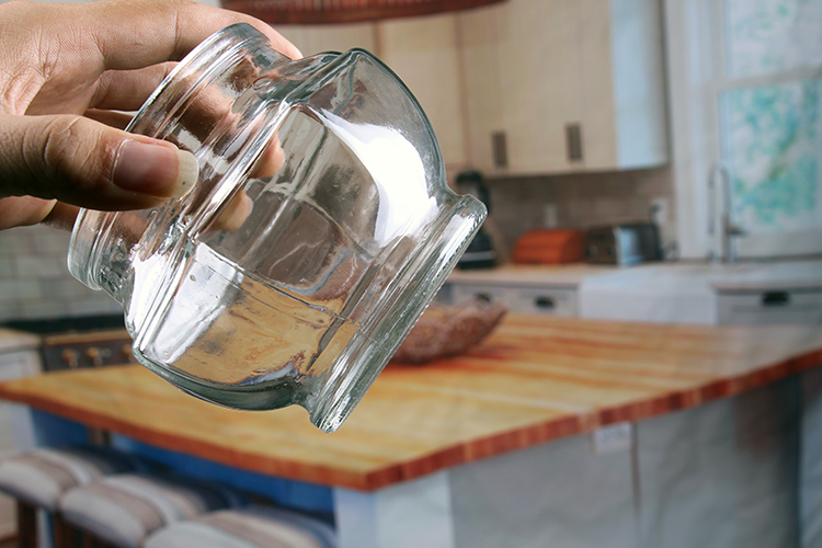 Octagon glass storage jars