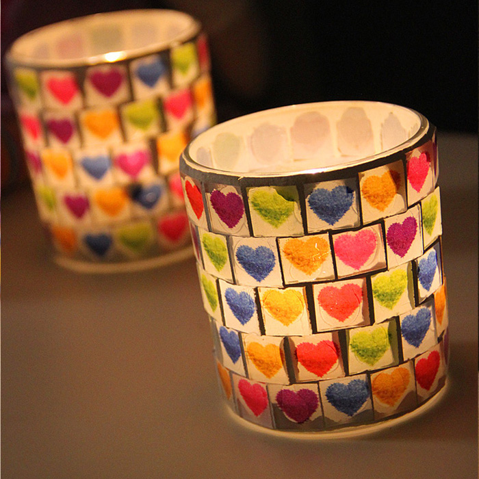 mosaic candle holders
