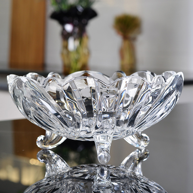 glass fruit bowl with stand