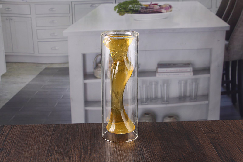Woman shaped double walled beer mug