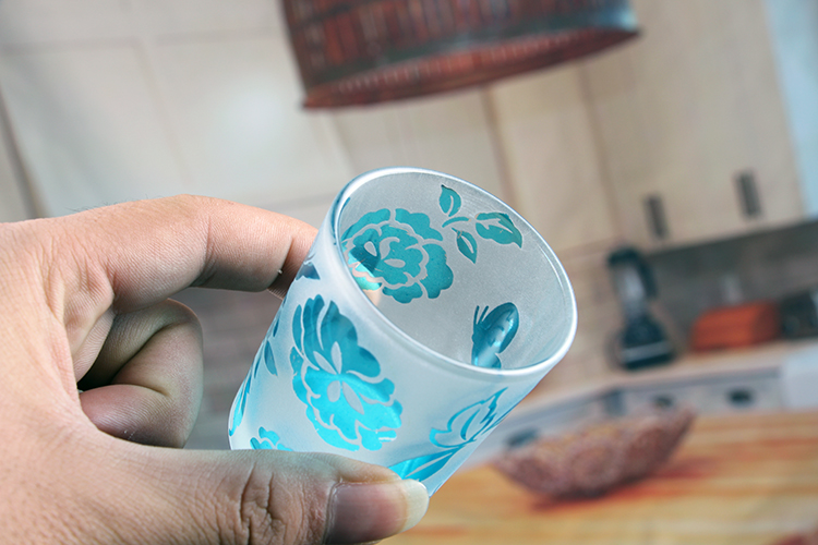 small glass candle holder