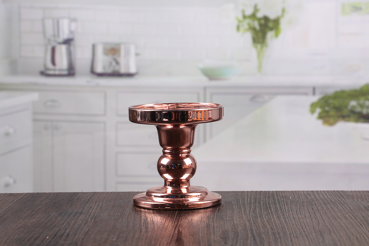 Glass pillar candle holders