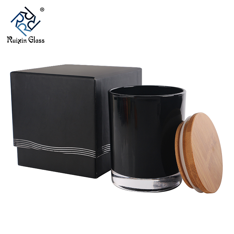 CD066 Glass Candle Jars With Wooden Lids